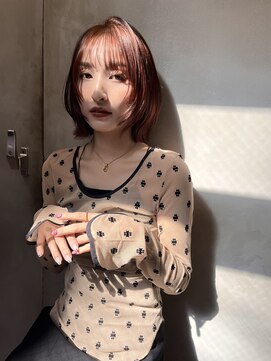 ロンドプロフィール 浦和(Lond profil) 顔まわりレイヤー外ハネ韓国風ヘア髪質改善浦和くびれボブ