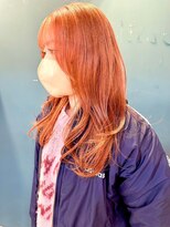 マニア(mania.) オレンジカラー暖色カラーピンクオレンジダブルカラーブリーチ