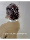 ボブでも可愛いハーフアップ