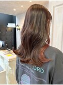 福山人気ロングヘアインナーカラー艶髪簡単巻き髪10代20代30代