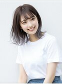 小顔外ハネミディアムアッシュ20代30代40代くびれミディ韓国ヘア