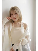 メルカ 天王寺(melca.)&nbsp;ぱっつんボブ/顔まわりカット/ブリーチダブルカラー