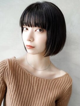 ギークス(GEEKS) 【GEEKS渋谷】重めボブ/シアーブラック/冬ヘア/20代30代/透明感