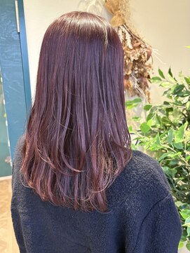 ピンクカラー×ミディアムレイヤー