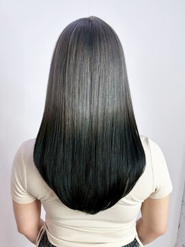 アイティーバイアルバム 八王子店(IT by ALBUM) ロング韓国ヘア顔周りレイヤーオリーブグレー_ba571131