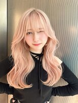 天神美容室&nbsp;福岡ホワイトピンク/福岡レイヤー天神/ホワイトブロンド/