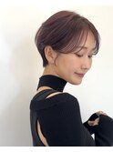 レイヤーショート/ハッシュボブ/グレーブラウン/顔周り/原宿0311