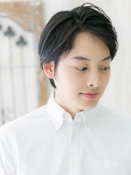 モッズヘア メン 新所沢店(mod's hair men) アップバング決まる七三ブラック爽やかスーツ就活ヘアe新所沢