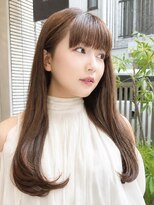 サロン ハナノ(Salon Hanano)&nbsp;レイヤーカットロングハイレイヤー顔周りレイヤーベージュ前髪