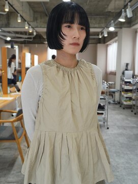 トナリ(tonari) ぱつっとボブ 暗髪カラー 透明感カラー【鹿児島中央】