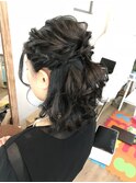 セミロングハーフアップアレンジ【ヘアメイク　立川/立川南口】