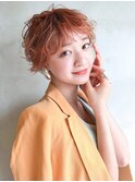 オレンジカラー☆スウィング外ハネマッシュショートヘア