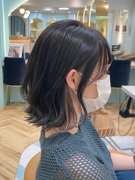 ロンドプランタン 恵比寿(Lond Printemps) 大人かわいいインナーカラーベージュ切りっぱなしボブ