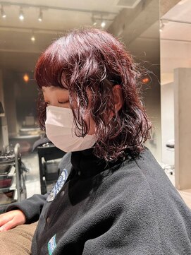 ラミ(L'ami) 艶髪チェリーピンク/個性派おしゃれカーリーパーマ