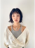 curly bob/パーマ/ブルーブラック/二子玉川/二子玉川駅