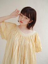 ムク 甲府(muku.)&nbsp;ミディアムヘア/斜めバング/グレージュカラー/甲府駅