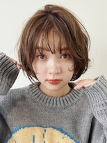 ノイ(noi) 顔周りレイヤーカットグレージュカラーくびれボブベージュカラー