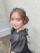 アンプル 天神店&nbsp;お呼ばれアレンジ　結婚式　お団子アレンジ　ロングヘアアレンジ
