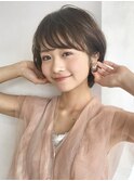 流し前髪小顔つや髪顔まわり簡単スタイリングショートボブヘア