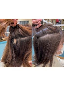 [艶色クレイカラー+カット+1step髪質改善Tr\11460]目立つ白髪を美しく染め上げる[レイヤー/韓国/新潟万代]