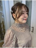 ゆるふわアップスタイル/お呼ばれヘアセット/ボブアレンジ