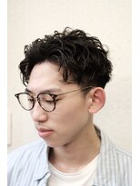 アモ(Amo)&nbsp;【新富町】メンズツーブロックパーマ　長めの短髪