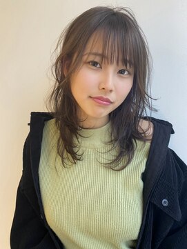 ノールート(No√) ゆるふわウルフレイヤーミディアム/ラベンダーグレージュ/大須