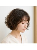 ふんわりパーマショートボブ　20代 30代 40代 50代 60代