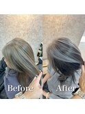 白髪ぼかし(グレージュ)白髪キレイにマイナス10歳