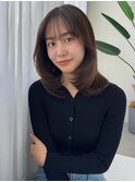 ミストバング×小顔魅せミディアムボブ