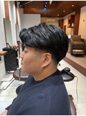 テーパーフェード×センターパート
