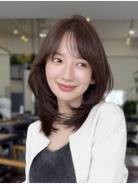 コート 青山(Cote) 20代30代40代50代王道ワンカールひし形レイヤーブラウンカラー