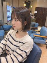 ネオリーブ モカ 川崎チネチッタ店(Neolive mocca) 外はね韓国ボブ×グレージュ
