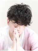 ツーブロ、前下がりバランス【癖毛パーマ×刈り上げマッシュ】