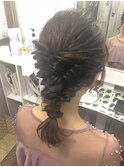 編みおろし/ヘアセット/ヘアメイク/編み込み/三つ編み