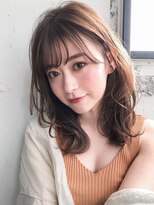 アグノス 青山(Agnos)&nbsp;大人かわいい フェザーバング カーキグレージュ 小顔カット♪