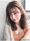 大人かわいい フェザーバング カーキグレージュ 小顔カット♪