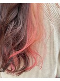 LONG・インナーカラー・ピンク・ブリーチ