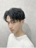 センターパート刈り上げマッシュ韓国風