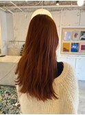 ワンカラービビッとオレンジロングヘア