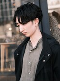 メンズ 前下がりセンターパート×ニュアンスパーマ