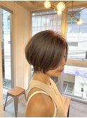 ダブルカラーグレージュショートヘア