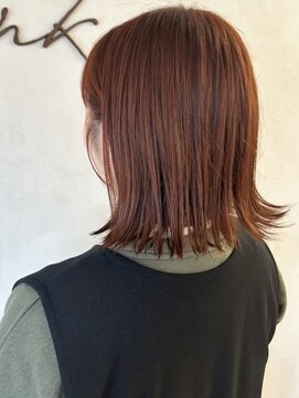 リンク(Link) ボブ/切りっぱなし/オレンジ/オレンジカラー/オレンジブラウン