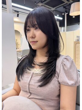 【ダークグレージュ&レイヤーカット】《福岡暗髪カラー》