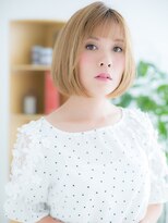 プリモア サロン ハナレ 綾瀬(primoA salon HANARE)&nbsp;綾瀬/髪質改善/ぱっつん前髪×ハイトーンカラー前下がりボブn