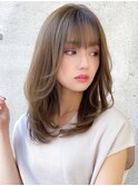レイヤーカットダークパープルデジタルパーマミルクブラウン