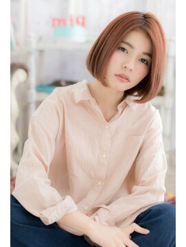 ヘアアンドビューティー ミック(Hair & Beauty miq) 大人かわいいピンクカラーの大人ボブ