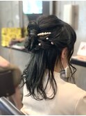 編み込みハーフアップスタイル☆