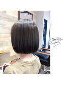 新潟×マッドアッシュ×ぱっつんボブ×透明感カラー