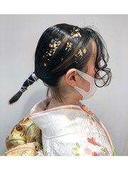 金箔ヘアアレンジ